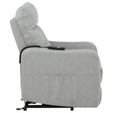 Dayes Light Grey Upholstered Power Lift Recliner Chair - Ornate Home