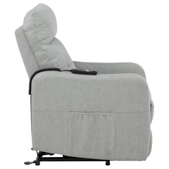 Dayes Light Grey Upholstered Power Lift Recliner Chair - Ornate Home