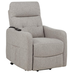 Dayes Taupe Upholstered Power Lift Recliner Chair - Ornate Home