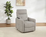 Dayes Taupe Upholstered Power Lift Recliner Chair - Ornate Home
