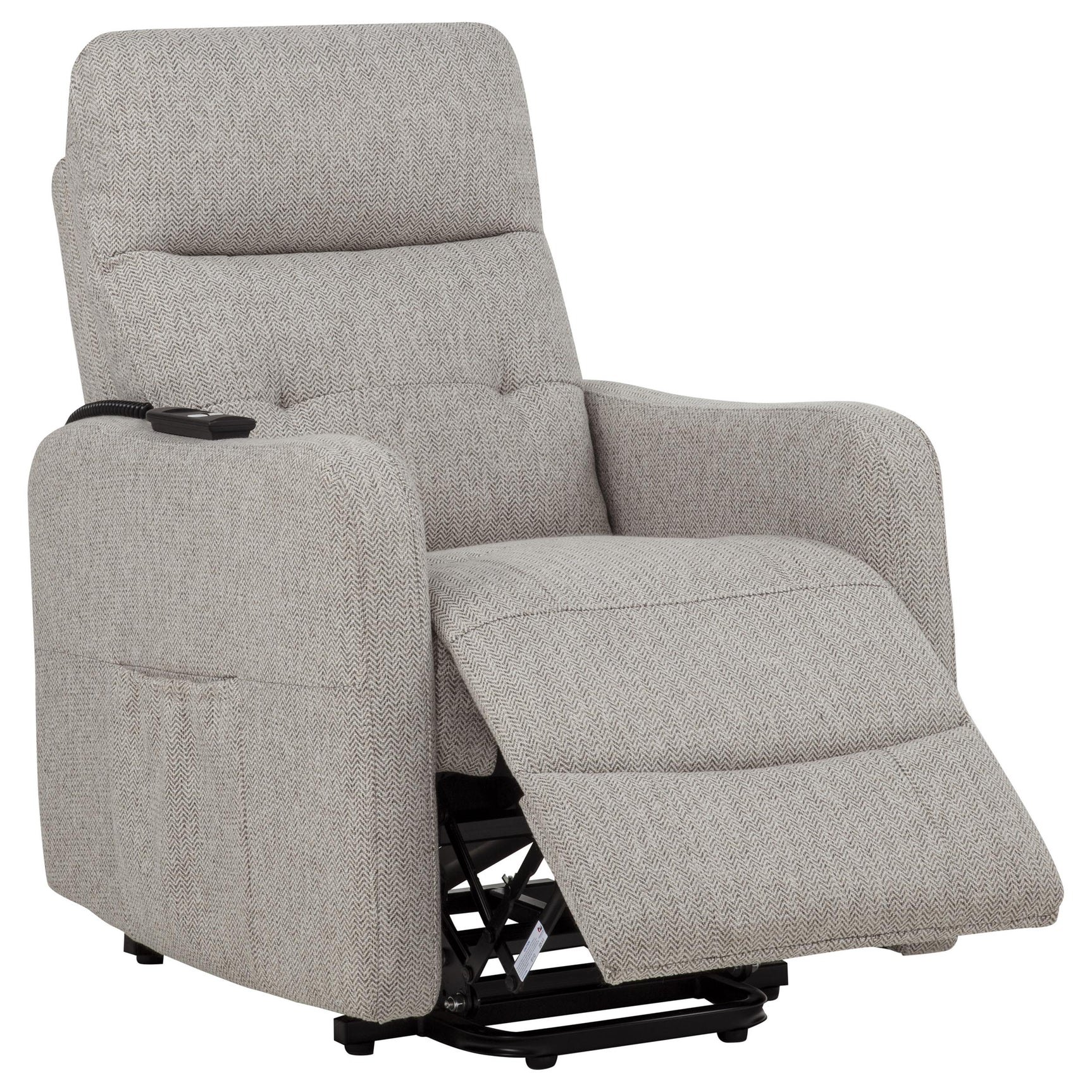 Dayes Taupe Upholstered Power Lift Recliner Chair - Ornate Home