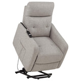Dayes Taupe Upholstered Power Lift Recliner Chair - Ornate Home