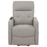 Dayes Taupe Upholstered Power Lift Recliner Chair - Ornate Home