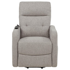 Dayes Taupe Upholstered Power Lift Recliner Chair - Ornate Home