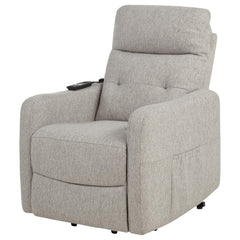 Dayes Taupe Upholstered Power Lift Recliner Chair - Ornate Home