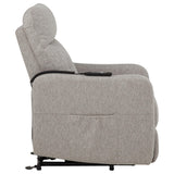 Dayes Taupe Upholstered Power Lift Recliner Chair - Ornate Home