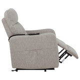 Dayes Taupe Upholstered Power Lift Recliner Chair - Ornate Home