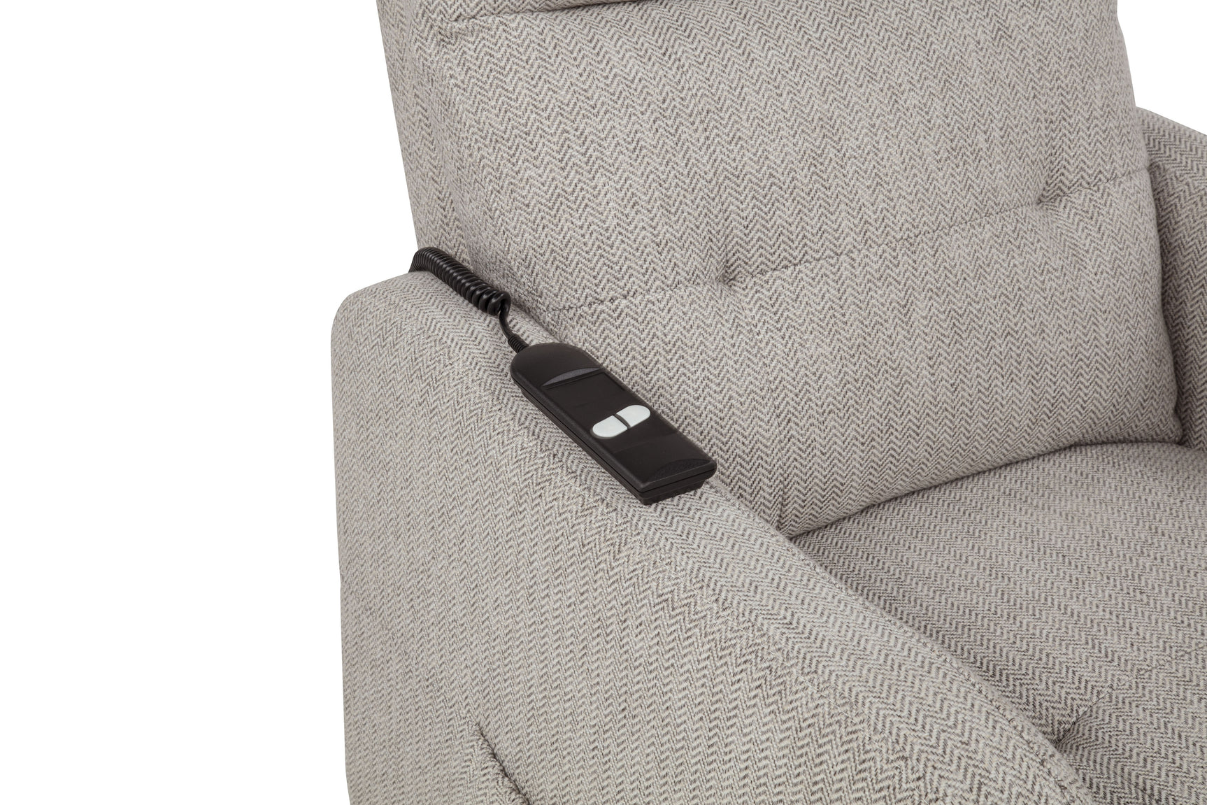 Dayes Taupe Upholstered Power Lift Recliner Chair - Ornate Home