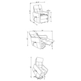 Dayes Taupe Upholstered Power Lift Recliner Chair - Ornate Home