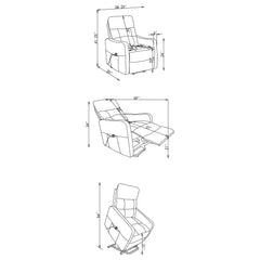 Dayes Taupe Upholstered Power Lift Recliner Chair - Ornate Home