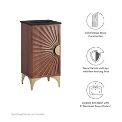 Daylight Black/Walnut 18" Bathroom Vanity - Ornate Home