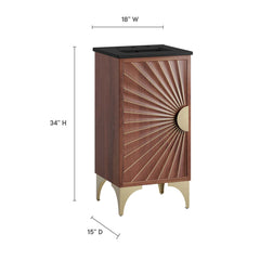 Daylight Black/Walnut 18" Bathroom Vanity - Ornate Home