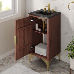 Daylight Black/Walnut 18" Bathroom Vanity - Ornate Home