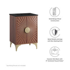 Daylight Black/Walnut 24" Bathroom Vanity - Ornate Home