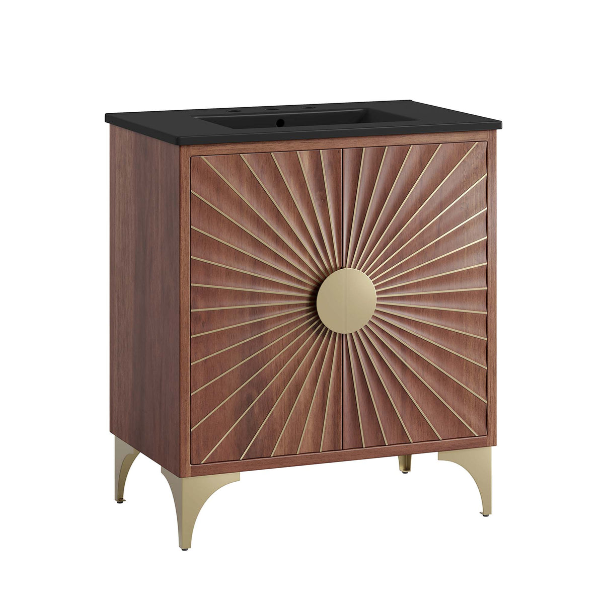 Daylight Black/Walnut 30" Bathroom Vanity - Ornate Home