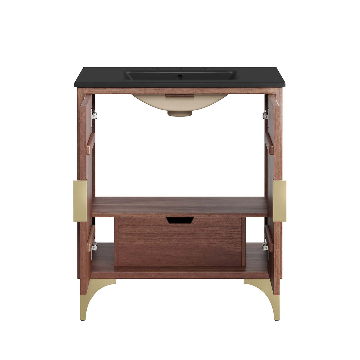 Daylight Black/Walnut 30" Bathroom Vanity - Ornate Home