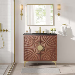 Daylight Black/Walnut 36" Bathroom Vanity - Ornate Home