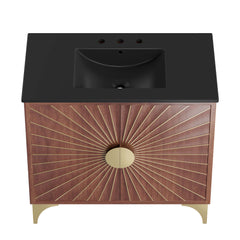 Daylight Black/Walnut 36" Bathroom Vanity - Ornate Home