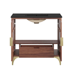 Daylight Black/Walnut 36" Bathroom Vanity - Ornate Home