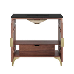 Daylight Black/Walnut 36" Bathroom Vanity - Ornate Home