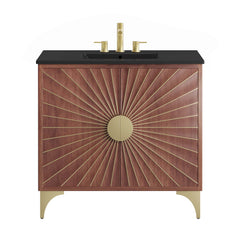 Daylight Black/Walnut 36" Bathroom Vanity - Ornate Home