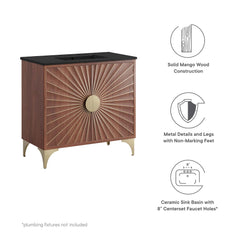Daylight Black/Walnut 36" Bathroom Vanity - Ornate Home