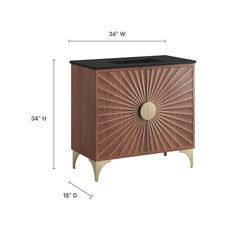 Daylight Black/Walnut 36" Bathroom Vanity - Ornate Home