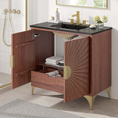 Daylight Black/Walnut 36" Bathroom Vanity - Ornate Home