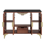 Daylight Black/Walnut 48" Bathroom Vanity - Ornate Home