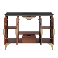 Daylight Black/Walnut 48" Bathroom Vanity - Ornate Home