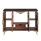 Daylight Black/Walnut 48" Bathroom Vanity - Ornate Home