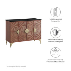 Daylight Black/Walnut 48" Bathroom Vanity - Ornate Home