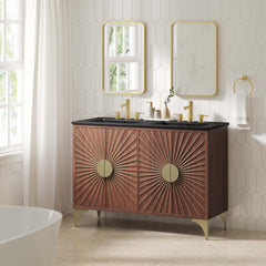 Daylight Black/Walnut 48" Double Sink Bathroom Vanity - Ornate Home