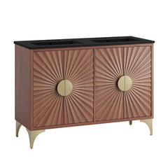 Daylight Black/Walnut 48" Double Sink Bathroom Vanity - Ornate Home