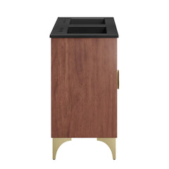 Daylight Black/Walnut 48" Double Sink Bathroom Vanity - Ornate Home