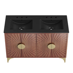 Daylight Black/Walnut 48" Double Sink Bathroom Vanity - Ornate Home