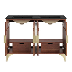 Daylight Black/Walnut 48" Double Sink Bathroom Vanity - Ornate Home