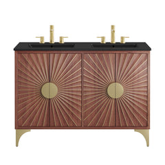 Daylight Black/Walnut 48" Double Sink Bathroom Vanity - Ornate Home