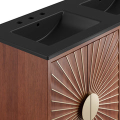 Daylight Black/Walnut 48" Double Sink Bathroom Vanity - Ornate Home