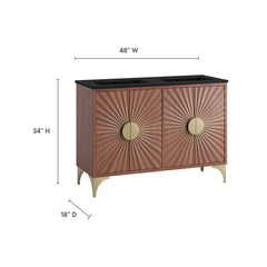 Daylight Black/Walnut 48" Double Sink Bathroom Vanity - Ornate Home