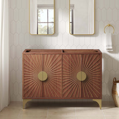Daylight Walnut 48" Double Sink Compatible (Not Included) Bathroom Vanity Cabinet - Ornate Home