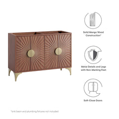 Daylight Walnut 48" Double Sink Compatible (Not Included) Bathroom Vanity Cabinet - Ornate Home