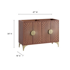 Daylight Walnut 48" Double Sink Compatible (Not Included) Bathroom Vanity Cabinet - Ornate Home