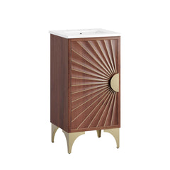 Daylight White/Walnut 18" Bathroom Vanity - Ornate Home