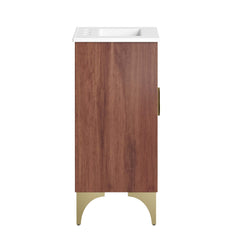 Daylight White/Walnut 18" Bathroom Vanity - Ornate Home