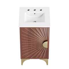 Daylight White/Walnut 18" Bathroom Vanity - Ornate Home