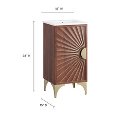 Daylight White/Walnut 18" Bathroom Vanity - Ornate Home