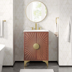 Daylight White/Walnut 24" Bathroom Vanity - Ornate Home