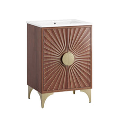 Daylight White/Walnut 24" Bathroom Vanity - Ornate Home