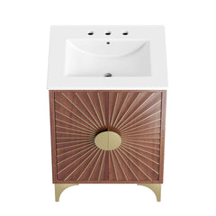 Daylight White/Walnut 24" Bathroom Vanity - Ornate Home
